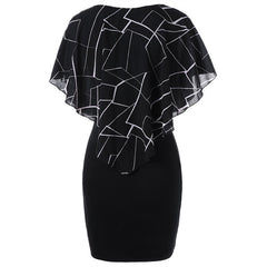 Cape Style Plus Size Patchwork Dresses