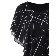 Cape Style Plus Size Patchwork Dresses