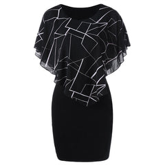 Cape Style Plus Size Patchwork Dresses